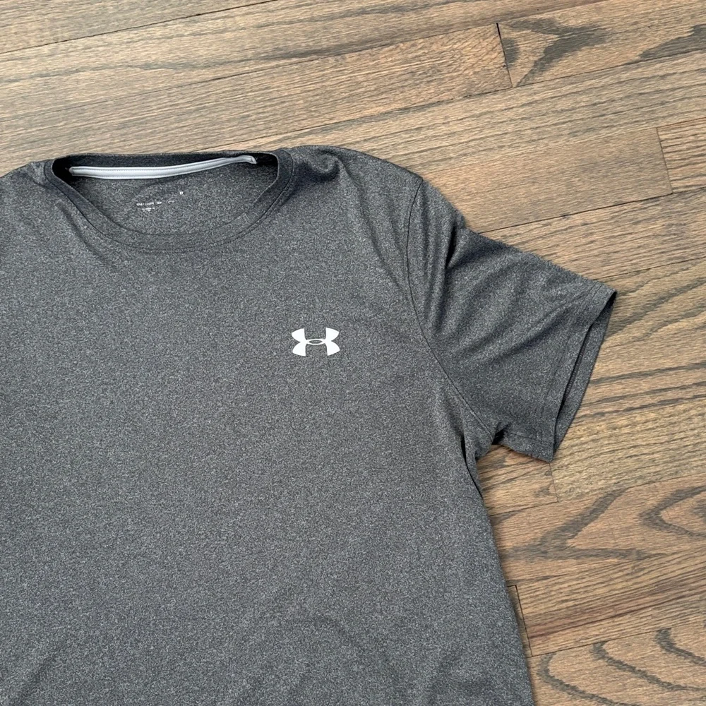 Under Armour Short Sleeve Performance Tee — Dark Gray with White Logo